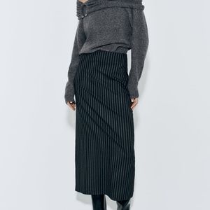 Zara pinstripe midi skirt XS